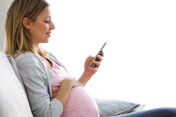 Pregnant Woman on Phone Pregnant Woman on Phone