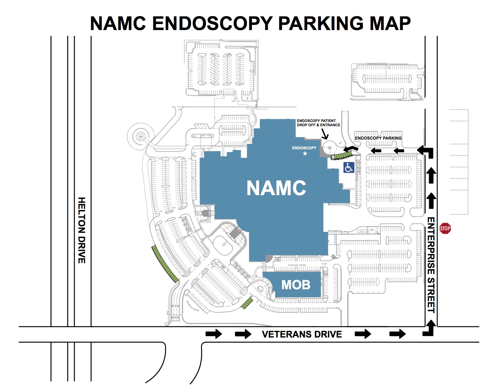 NAMC Endoscopy Parking Map NAMC Endoscopy Parking Map